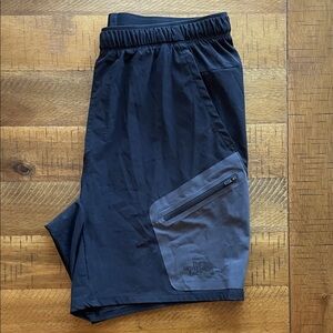 The North Face Black and Gray Performance Shorts